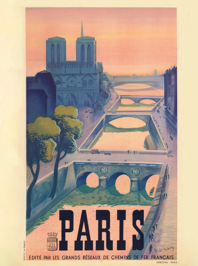 AFFICHE DE PARIS ET LA SEINE
