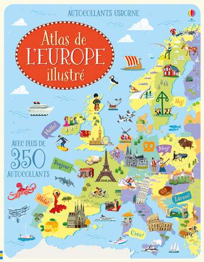 ATLAS DE L'EUROPE ILLUSTRE - AUTOCOLLANTS USBORNE