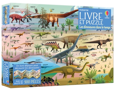LES DINOSAURES DANS LE TEMPS - COFFRET LIVRE ET PUZZLE