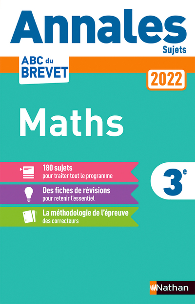 ANNALES BREVET 2022 MATHS - NON CORRIGE