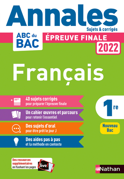 ANNALES BAC 2022 - FRANCAIS 1RE - CORRIGE