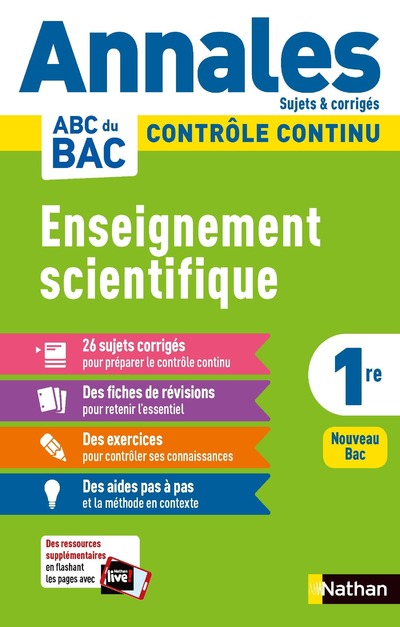 ANNALES ABC DU BAC 2023 - ENSEIGNEMENT SCIENTIFIQUE 1RE - CORRIGE