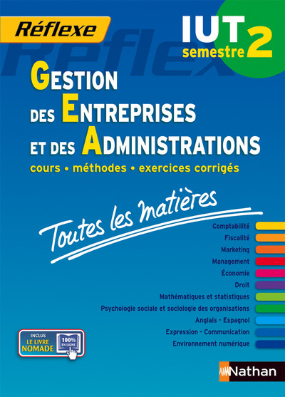 TOUTES LES MATIERES IUT GESTION DES ENTREPRISES ET DES ADMINISTRATIONS - SEMESTRE 2REFLEXE IUT