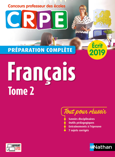 FRANCAIS - TOME 2 - PREPARATION COMPLETE - ECRIT 2019 - CONCOURS PROFESSEUR DES ECOLES - 2018