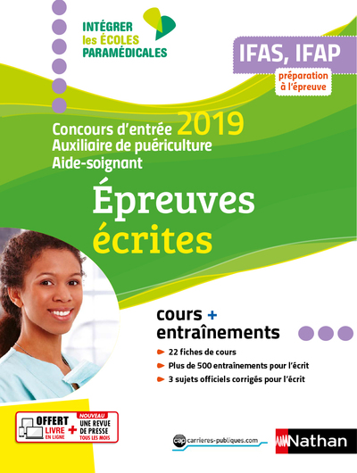 IFAS/IFAP CONCOURS D'ENTREE 2019-AUXILIAIRE PUERICULTURE AIDE-SOIGNANT EPREUVES ECRITES (IEM) 2019