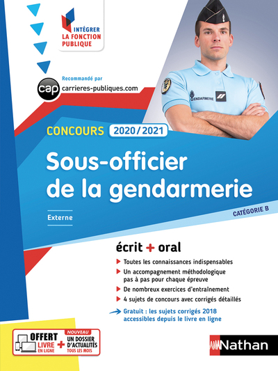 CONCOURS SOUS-OFFICIER DE LA GENDARMERIE 2020/2021- CAT B N23 (INTEGRER FONCTION PUBLIQUE) - 2019
