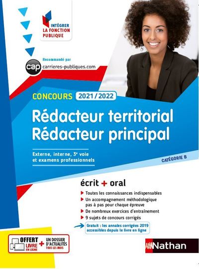 CONCOURS REDACTEUR TERRITORIAL ET REDACTEUR PRINCIPAL - CATEGORIE B (INTEGRER LA FONCTION PUBLIQUE)