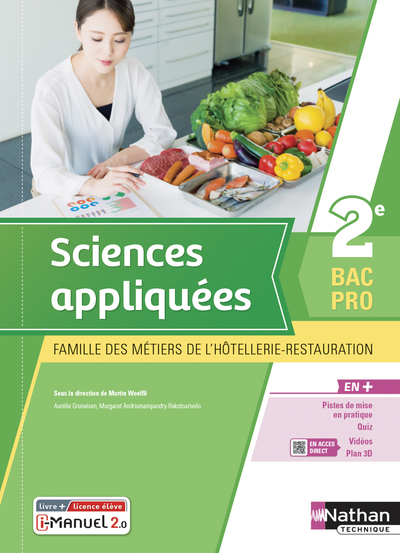 SCIENCES APPLIQUEES 2E BAC PRO MHR - LIVRE + LICENCE ELEVE - 2021