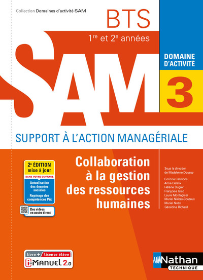 COLLABORATION A LA GESTION DES RH - BTS SAM 1E/2E  ANNEES (DOM ACT SAM) LIVRE + LICENCE ELEVE 2021