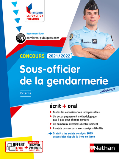 CONCOURS SOUS-OFFICIER DE LA GENDARMERIE 2021/2022- CAT B N°23 (INTEGRER FONCTION PUBLIQUE) 2020