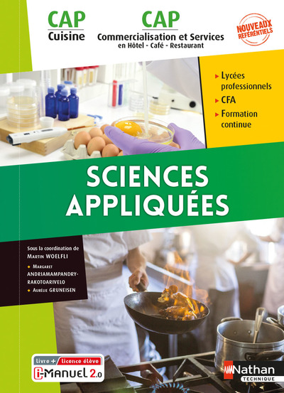 SCIENCES APPLIQUEES - CAP CUISINE/CAP COMMERCIALISATION ET SERVICES EN HCR 1/2 LIVRE + LICENCE ELEVE