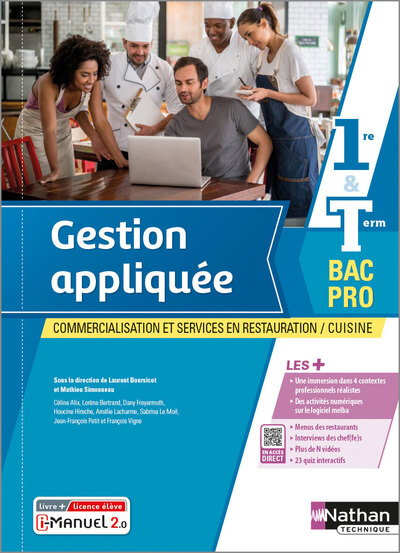 GESTION APPLIQUEE 1ERE/TERM BAC PRO CUISINE/CSR - LIVRE + LICENCE ELEVE - 2022