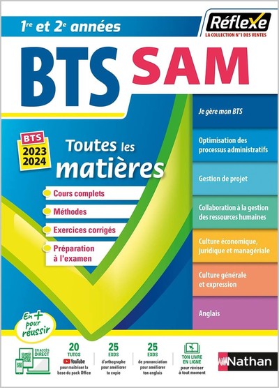 BTS SAM  SUPPORT A L'ACTION MANAGERIALE - BTS SAM 1 ET 2  (TOUTES LES MATIERES - REFLEXE N9)