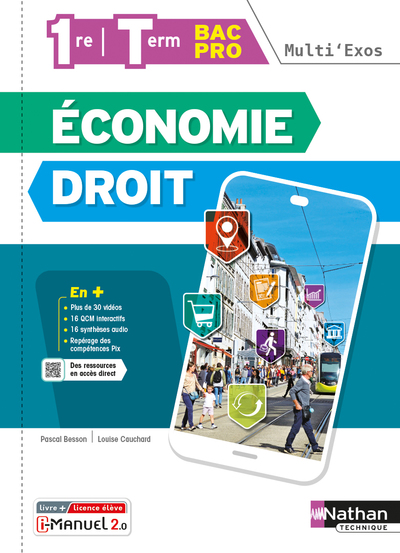 ECONOMIE DROIT - 1RE/TERM BAC PRO (MULTI'EXOS)  LIVRE + LICENCE ELEVE  -  2022