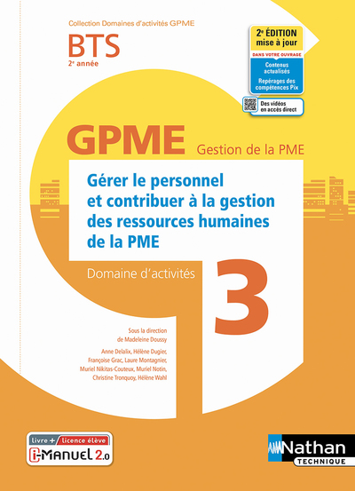 DOMAINE D'ACTIVITE 3  -  BTS 2EME ANNEE GPME (DOM ACT GPME)  LIVRE + LICENCE ELEVE  -  2022