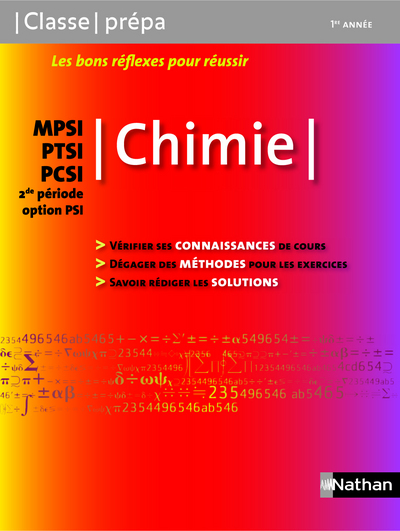 CHIMIE - MPSI / PTSI / PCSI 2DE PERIODE OPTION PSI  CLASSE PREPA LIVRE