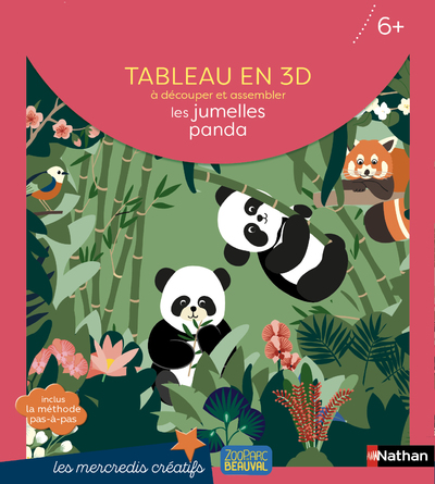BEAUVAL POCHETTE TABLEAU EN 3D: LES JUMELLES PANDA