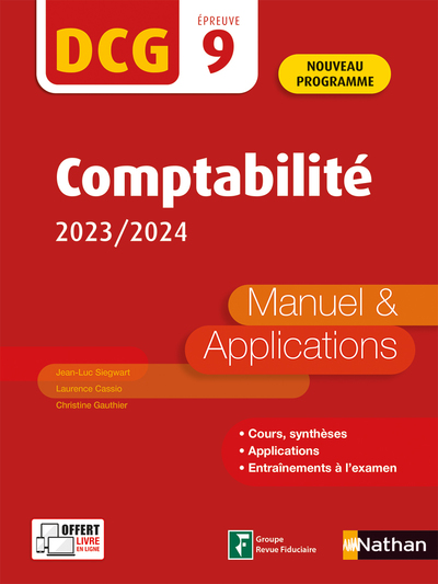 COMPTABILITE - DCG - EPREUVE 9 - MANUEL ET APPLICATIONS - 2023/2024