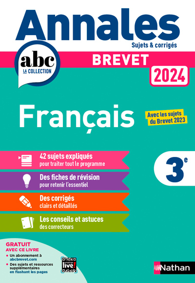 ANNALES BREVET FRANCAIS 2024 - CORRIGE