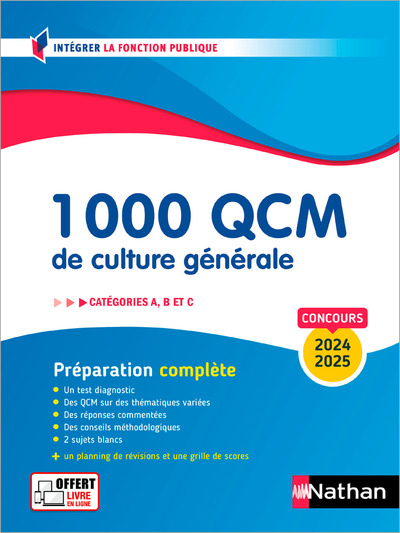 1 000 QCM DE CULTURE GENERALE - CATEGORIES A, B, C - 2024-2025 - EPUB - N 28