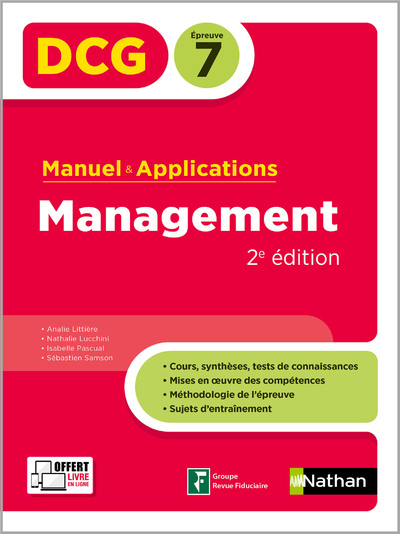 MANAGEMENT - DCG - EPREUVE 7 - MANUEL ET APPLICATIONS - 2024 - EPUB