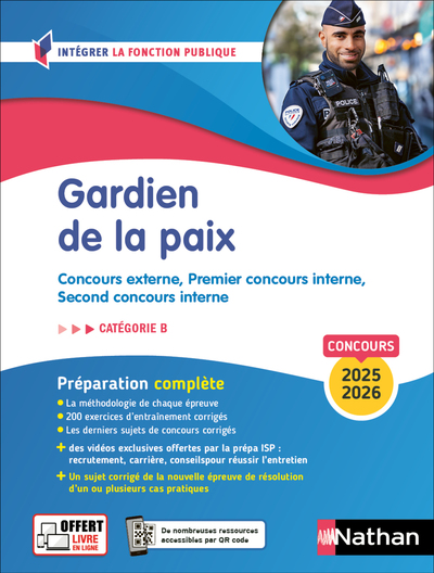 CONCOURS GARDIEN DE LA PAIX - CATEGORIE B (INTEGRER LA FONCTION PUBLIQUE) 2025/2026