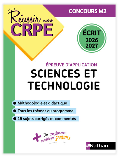 REUSSIR MON CRPE SCIENCES ET TECHNOLOGIE EPREUVE D'ADMISSIBILITE ECRIT M2 - 2026 2027