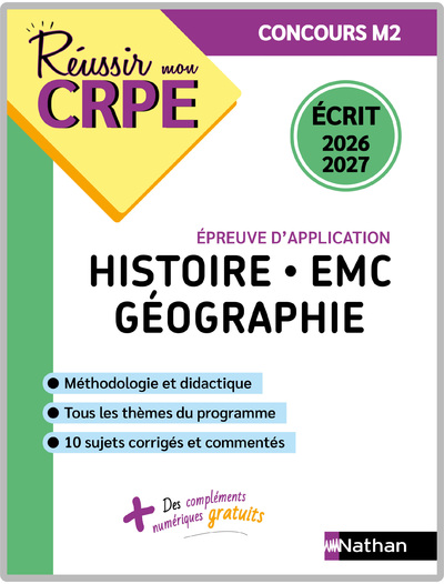 REUSSIR MON CRPE HISTOIRE GEOGRAPHIE EMC EPREUVE D'ADMISSIBILITE ECRIT M2 - 2026-2027
