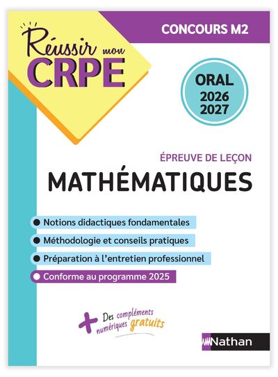 REUSSIR MON CRPE MATHS ADMISSION CONCOURS M2 ORAL 2026-2027