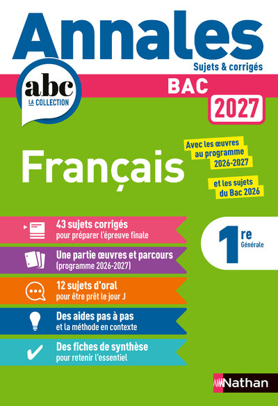 ANNALES BAC FRANCAIS 2027