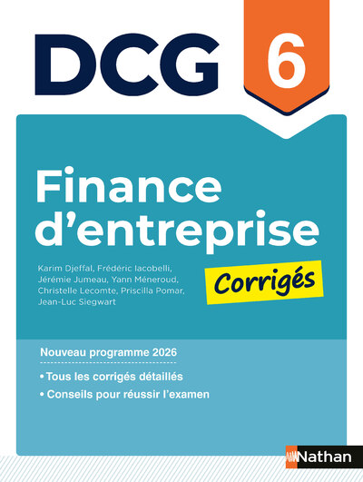 FINANCE D'ENTREPRISE - DCG - EPREUVE 6 - CORRIGES DES APPLICATIONS     2026