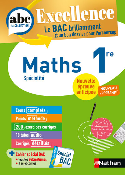 ABC BAC EXCELLENCE MATHS 1RE 2027