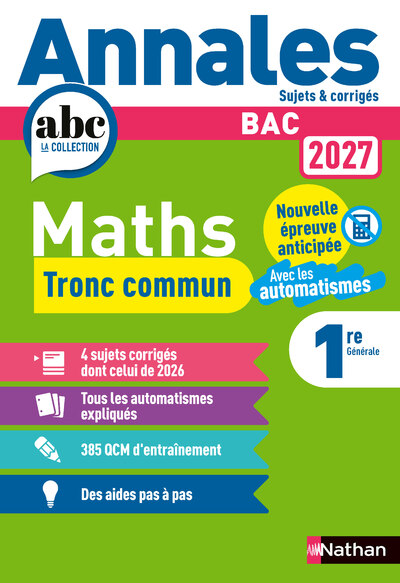ANNALES BAC MATHS 1ERE - TRONC COMMUN
