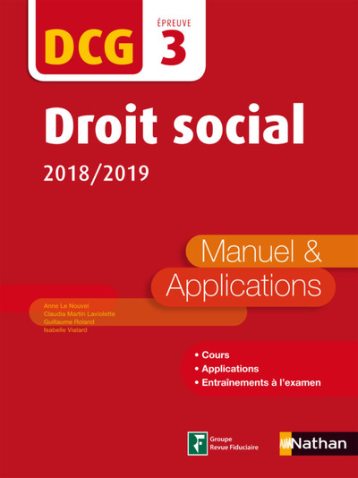 DROIT SOCIAL 2018/2019 DCG EPREUVE 3 MANUEL & APPLICATIONS 2018