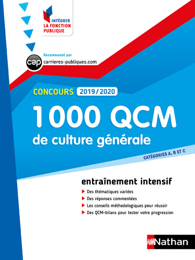1 000 QCM CULTURE GENERALE - CONCOURS 2019-2020 - NUMERO 28 - CATEGORIES ABC - (IFP) - 2019