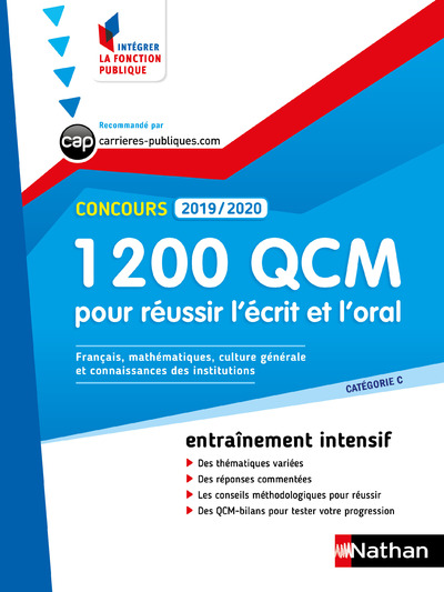 1 200 QCM POUR S'ENTRAINER A L'ECRIT ET A L'ORAL 2019-2020 - NUMERO 5(IFP) - 2019