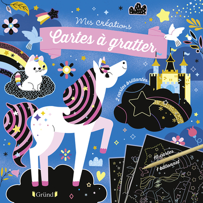 POCHETTE CARTES A GRATTER - LICORNES ET CHEVAUX