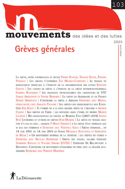 REVUE MOUVEMENTS NUMERO 103 GREVES GENERALES