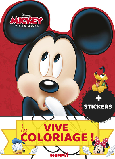DISNEY MICKEY ET SES AMIS VIVE LE COLORIAGE (FOND  ROUGE)