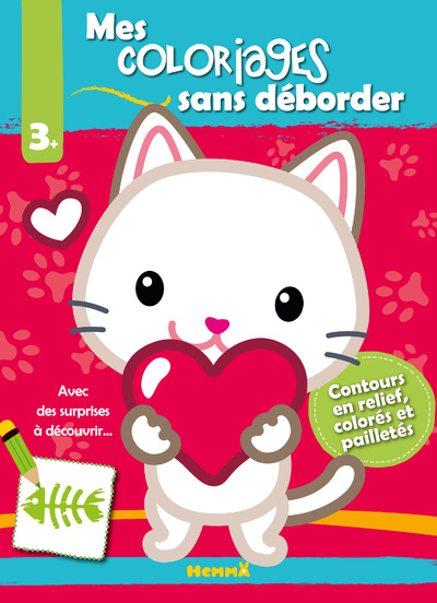MES COLORIAGES SANS DEBORDER (CHAT FOND ROUGE)