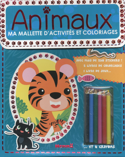 MA MALLETTE D'ACTIVITES ET COLORIAGES ANIMAUX (FOND VERT)