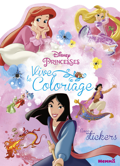 DISNEY PRINCESSES - VIVE LE COLORIAGE AVEC STICKERS (MULAN, ARIEL ET RAIPONCE)