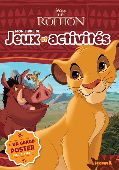 DISNEY LE ROI LION - MON LIVRE DE JEUX ET ACTIVITES + UN GRAND POSTER (SIMBA)
