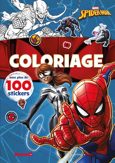 MARVEL SPIDER-MAN - COLORIAGE AVEC PLUS DE 100 STICKERS (SPIDER-MAN ET SPIDER-GIRL)