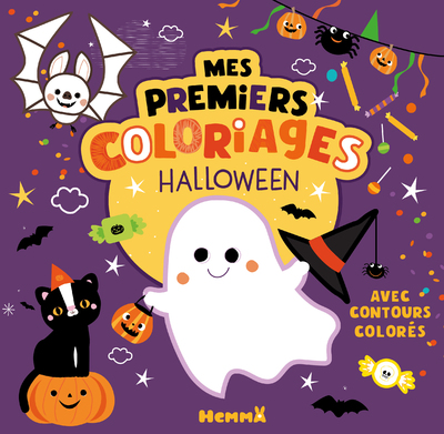 MES PREMIERS COLORIAGES AVEC CONTOURS COLORES - HALLOWEEN