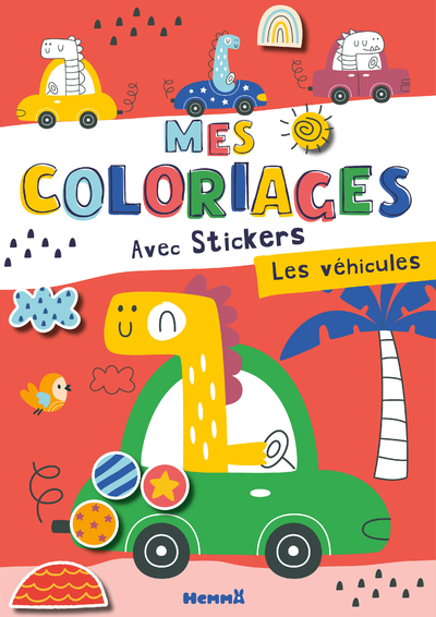 MES COLORIAGES AVEC STICKERS - LES VEHICULES