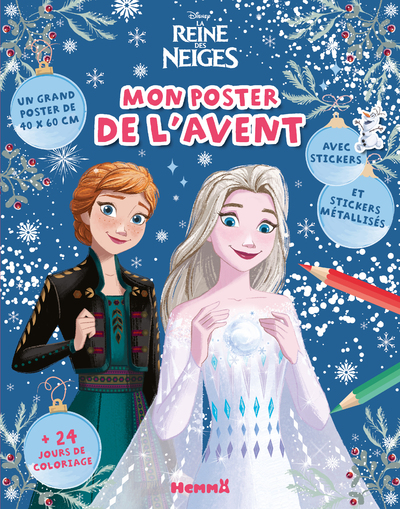 DISNEY LA REINE DES NEIGES - MON POSTER DE L'AVENT - 24 JOURS DE COLORIAGE - UN GRAND POSTER DE 40X6
