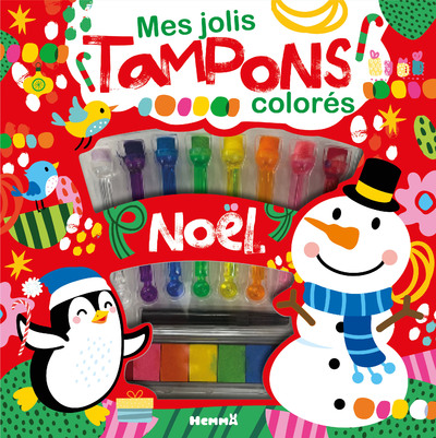 MES JOLIS TAMPONS COLORES - NOEL (PINGOUIN ET BONHOMME DE NEIGE)
