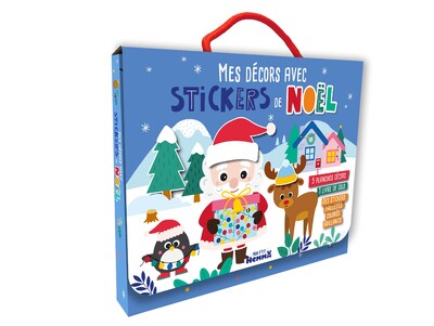 MON P'TIT HEMMA - MES DECORS AVEC STICKERS DE NOEL (VALISETTE) - 5 PLANCHES DECORS, 1 LIVRE DE COLO,