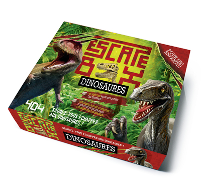 ESCAPE BOX DINOSAURES - ESCAPE GAME ENFANT DE 2 A 5 JOUEURS - DE 8 A 12 ANS